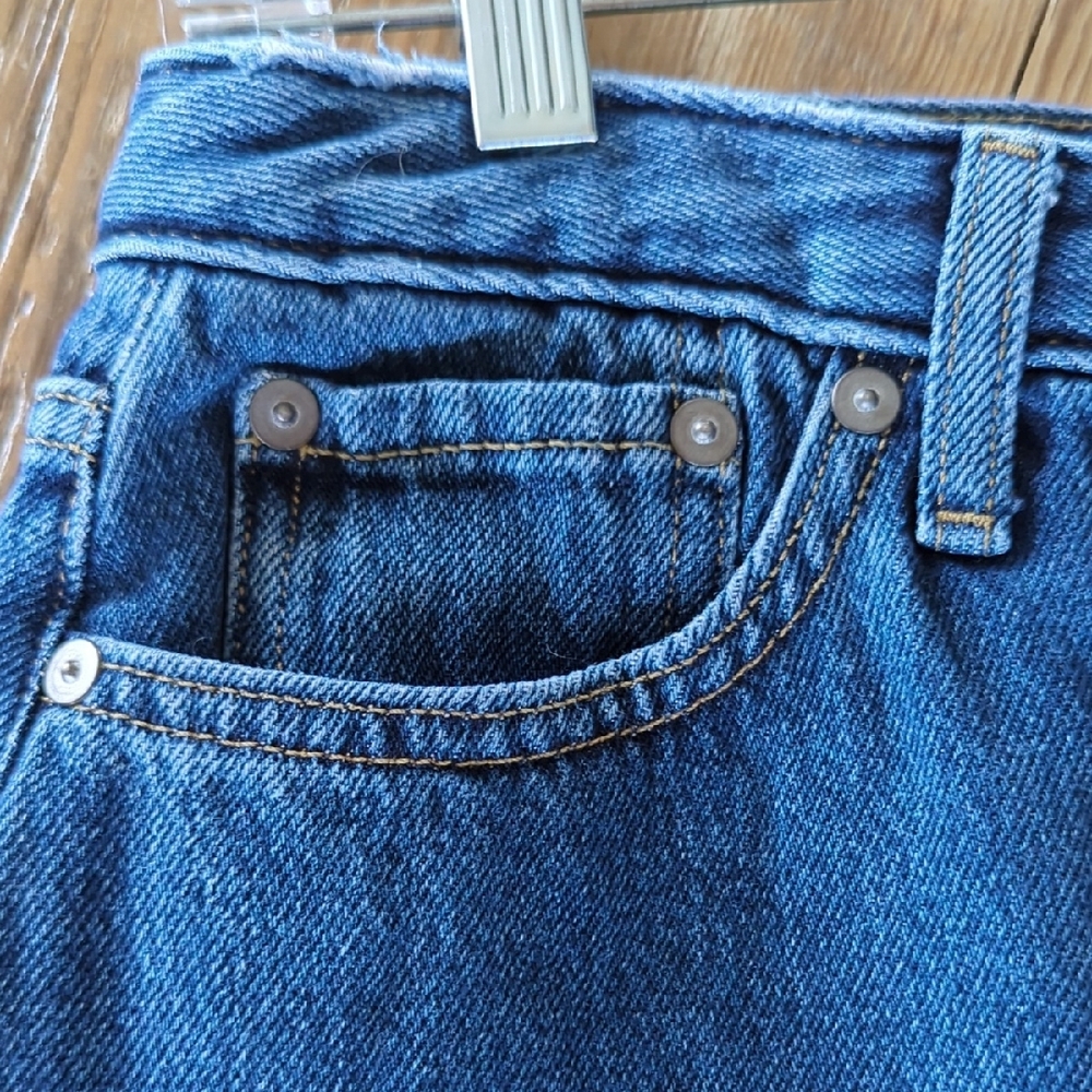 Banana Republic Blue Denim Midi Jean Skirt with Contrast Topstitching - Picture 5 of 16